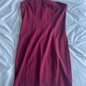 Burgundy Strapless Tube Dress